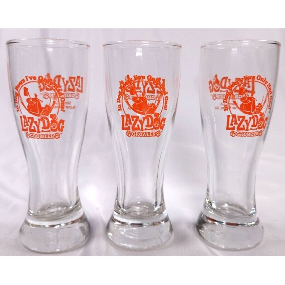 Lot 3 Lazy Dog Growler Mini Beer Shot Glass Georgia Macon Warner Robins Local Cr - Picture 2 of 3